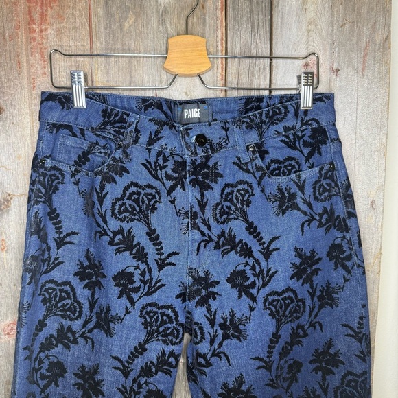 Paige Leenah Ankle Jeans Damask Floral Flocking size 30 - Picture 4 of 13